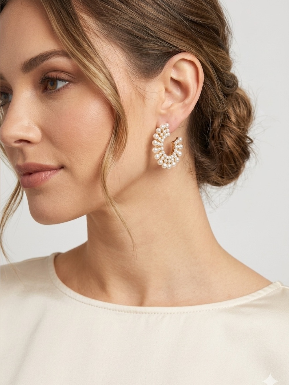 Plunder Gold earl Cluster Hoop Earrings NWT